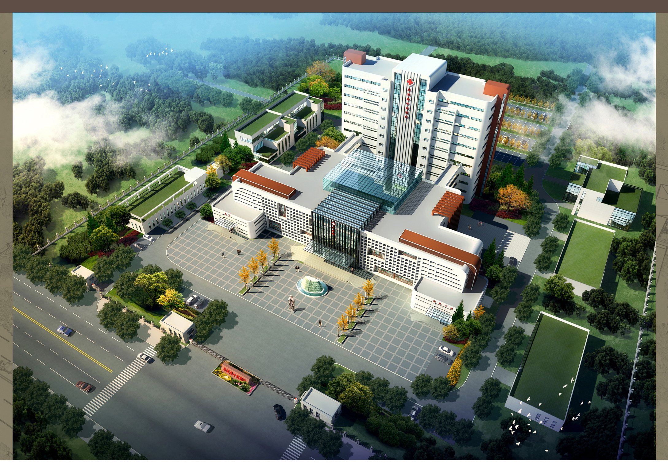 乡镇卫生院,乡镇服务中心,办公楼3dmax模型_其他建筑模型下载-摩尔网CGMOL